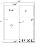 3 3/4 x 3 Rectangle White Label Sheet<BR><B>USUALLY SHIPS SAME DAY</B>