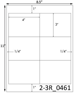 4 x 3 Rectangle White Label Sheet<BR><B>USUALLY SHIPS SAME DAY</B>