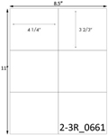 4 1/4 x 3 2/3 Rectangle White Label Sheet<BR><B>USUALLY SHIPS SAME DAY</B>