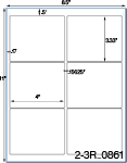 4 x 3 1/3  Rectangle Removable White Label Sheet<BR><B>USUALLY SHIPS SAME DAY</B>