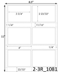 3 3/4 x 2 23/32 w/ perfs Rectangle White Badge Label Sheet<BR><B>USUALLY SHIPS SAME DAY</B>