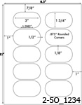 3 x 1 3/4 Oval Labels, Oval Inkjet Labels, Oval Laser Labels