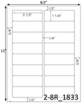 3 1/2 x 1 1/4 Rectangle White Label Sheet<BR><B>USUALLY SHIPS SAME DAY</B>