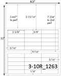2 5/8 x 5/8 Rectangle w/perfs White Label Sheet<BR><B>USUALLY SHIPS SAME DAY</B>