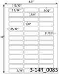 2 5/16 x 5/8 Rectangle White Label Sheet<BR><B>USUALLY SHIPS SAME DAY</B>