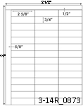 2 5/8 x 3/4 Rectangle White Label Sheet<BR><B>USUALLY SHIPS SAME DAY</B>