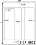 2 5/8 x 8 1/2 Rectangle White Label Sheet<BR><B>USUALLY SHIPS SAME DAY</B>
