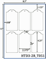2.375 x 4.25 Dome-top Rectangle Micro-nikked Hang Tag Sheet<BR>w/ pre-drilled 3/16 hole<BR><B>USUALLY SHIPS SAME DAY</B>