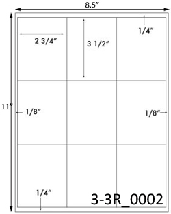 2 3/4 x 3 1/2 Rectangle White Label Sheet<BR><B>USUALLY SHIPS SAME DAY</B>