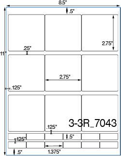 2 3/4 x 2 3/4 Square White Label Sheet<BR><B>USUALLY SHIPS SAME DAY</B>