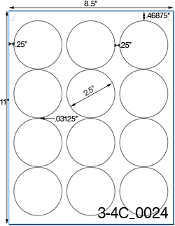 2 1/2 Diameter Round Light Brown Kraft Label Sheet<BR><B>USUALLY SHIPS SAME DAY</B>