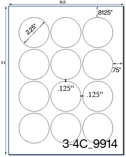 2 1/4 Diameter Round Natural Ivory Label Sheet  <BR><B>USUALLY SHIPS SAME DAY</B>