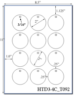 2 Diameter Round Micro-nikked Hang Tag Sheet<BR...