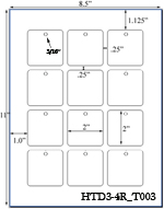 2 x 2 Square Micro-nikked Hang Tag Sheet<BR>w/ pre-drilled 3/16 hole<BR><B>USUALLY SHIPS SAME DAY</B>