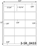 2 3/4 x 1 15/16 Rectangle White Label Sheet<BR><B>USUALLY SHIPS SAME DAY</B>