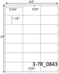 2 5/6 x 1 1/2 Rectangle White Label Sheet<BR><B>USUALLY SHIPS SAME DAY</B>