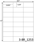 2.833 x 1 3/8 Rectangle White Label Sheet<BR><B>USUALLY SHIPS SAME DAY</B>