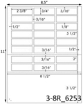 2 3/8 x 3/4 Rectangle White Label Sheet<BR><B>USUALLY SHIPS SAME DAY</B>