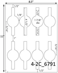 4 1/2 x 1/2 strip with 1 7/8 Diameter Round White Label Sheet<BR><B>USUALLY SHIPS SAME DAY</B>