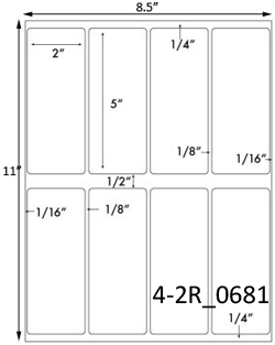 2 x 5 Rectangle  White Label Sheet<BR><B>USUALLY SHIPS SAME DAY</B>