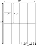 2 1/8 x 5 1/2 Rectangle  White Label Sheet<BR><B>USUALLY SHIPS SAME DAY</B>