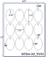 1.75 x 2.75 Oval Micro-nikked Hang Tag Sheet<BR...