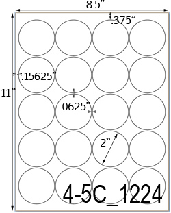 2 Diameter Round Clear Gloss Polyester Laser Label Sheet<BR><B>USUALLY SHIPS SAME DAY</B>