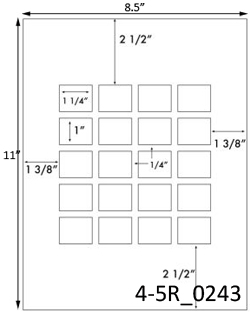 1 1/4 x 1 Rectangle White Label Sheet<BR><B>USUALLY SHIPS SAME DAY</B>