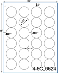 1 2/3 Diameter Round Removable White Label Sheet<BR><B>USUALLY SHIPS SAME DAY</B>