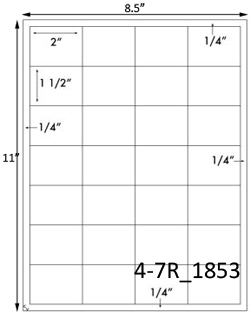 2 x 1 1/2 Rectangle White Label Sheet<BR><B>USUALLY SHIPS SAME DAY</B>