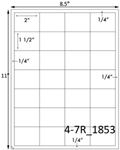 2 x 1 1/2 Rectangle White Label Sheet<BR><B>USUALLY SHIPS SAME DAY</B>