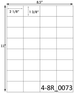2 1/8 x 1 3/8 Rectangle  White Label Sheet<BR><B>USUALLY SHIPS SAME DAY</B>