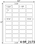 1 3/4 x 1 Rectangle  White Label Sheet<BR><B>USUALLY SHIPS SAME DAY</B>