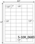 1 1/2 x 1 Rectangle w/sq corners White Label Sheet<BR><B>USUALLY SHIPS SAME DAY</B>
