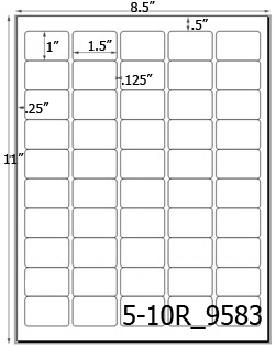 1 1/2 x 1 Rectangle Clear Gloss Polyester Laser Label Sheet<BR><B>USUALLY SHIPS SAME DAY</B>
