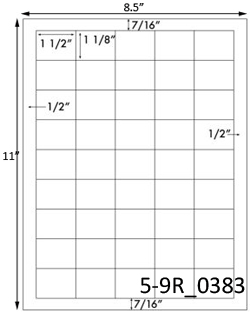 1 1/2 x 1 1/8 Rectangle  White Label Sheet<BR><B>USUALLY SHIPS SAME DAY</B>