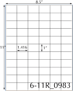 1.42 x 1 Rectangle White Label Sheet<BR><B>USUALLY SHIPS SAME DAY</B>