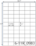 1.42 x 1 Rectangle White Label Sheet<BR><B>USUALLY SHIPS SAME DAY</B>
