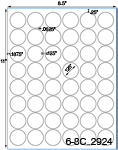 1 1/4 Diameter Round Natural Ivory Label Sheet  <BR><B>USUALLY SHIPS SAME DAY</B>
