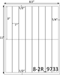 1 x 5 Rectangle White Label Sheet<BR><B>USUALLY SHIPS SAME DAY</B>