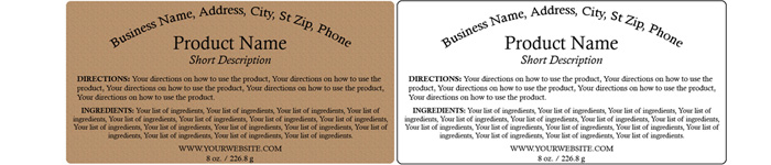 Rectangle Customized Ingredient Label<BR>Design Style #10<BR><B>USUALLY SHIPS WITHIN 24-48 HRS</b>