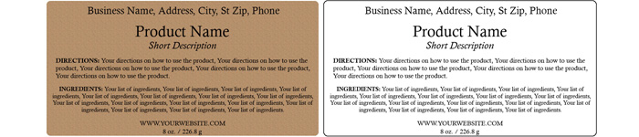 Rectangle Customized Ingredient Label<BR>Design Style #11<BR><B>USUALLY SHIPS WITHIN 24-48 HRS</b>