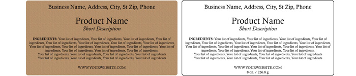 Rectangle Customized Ingredient Label<BR>Design Style #12<BR><B>USUALLY SHIPS WITHIN 24-48 HRS</b>