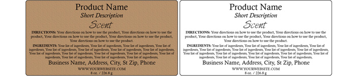 Rectangle Customized Ingredient Label<BR>Design Style #13<BR><B>USUALLY SHIPS WITHIN 24-48 HRS</b>