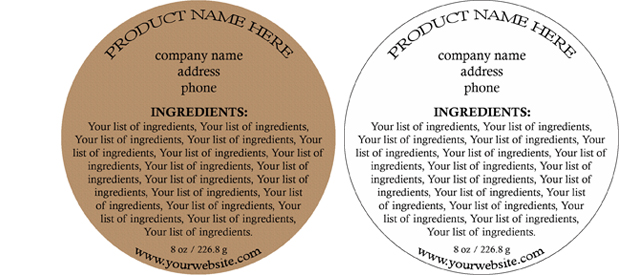 round customized ingredient label design style 2 usually ships within 24 48 hrs ingredients label template