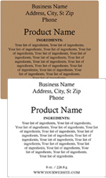 Square Customized Ingredient Label<BR>Design Style #6<BR><B>USUALLY SHIPS WITHIN 24-48 HRS</b>