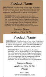 Square Customized Ingredient Label<BR>Design Style #7<BR><B>USUALLY SHIPS WITHIN 24-48 HRS</b>