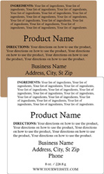 Square Customized Ingredient Label<BR>Design Style #8<BR><B>USUALLY SHIPS WITHIN 24-48 HRS</b>