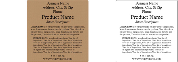 Square Customized Ingredient Label<BR>Design Style #9<BR><B>USUALLY SHIPS WITHIN 24-48 HRS</b>