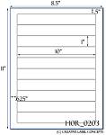 7 1/4 x 1 Rectangle White Label Sheet<BR><B>USUALLY SHIPS SAME DAY</B>